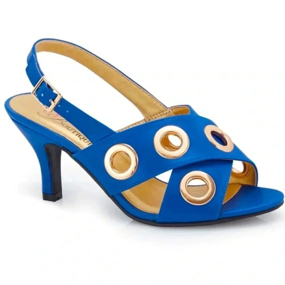 EY | Great Grommets Stylish Strappy Sandal with on-trend metallic grommet trim - Picture 1 of 8
